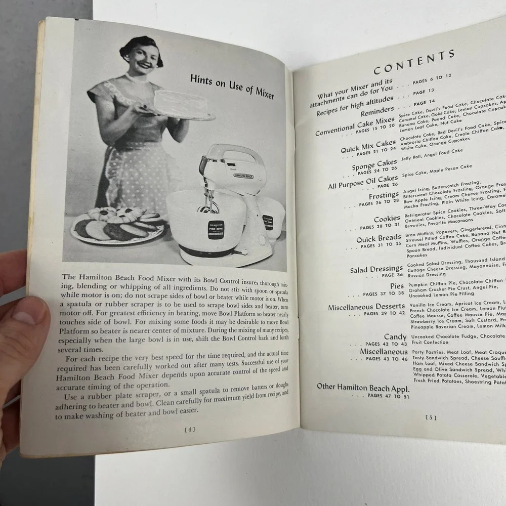 Hamilton Beach + Sunbeam Mixmaster Vintage 2pc Recipe Books Mid-Century Kitchen